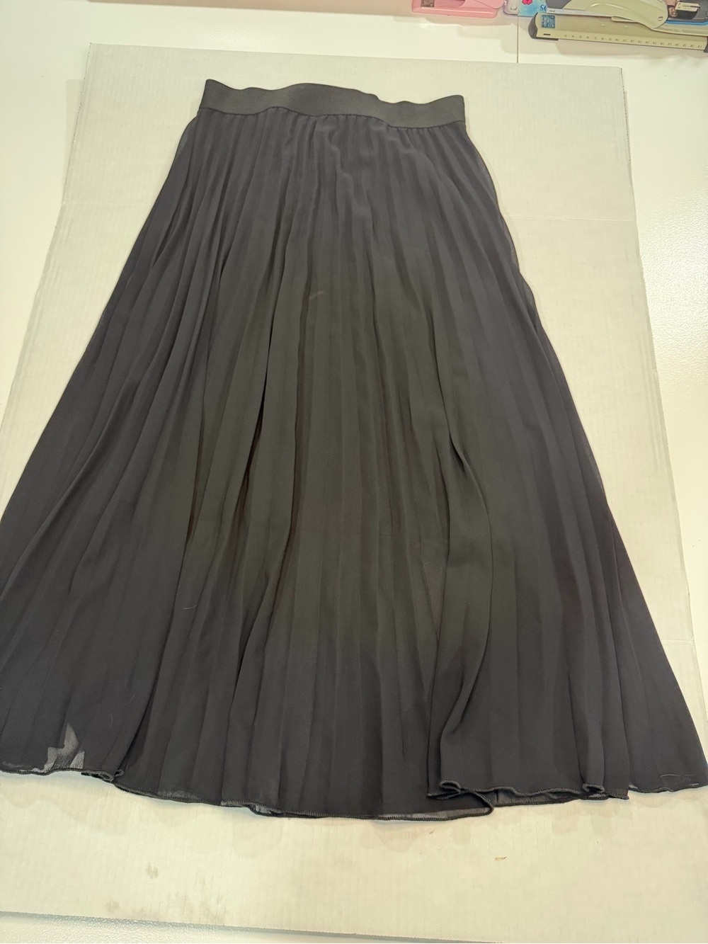 See You Monday Black Pleated Maxi Skirt
